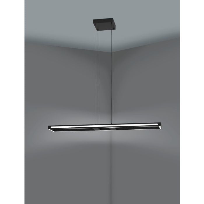 EGLO Hängeleuchte Salvilanas-Z – 116 × 20 × 110 cm, 4300 lm, 33 W, 2700–6500 K, dimmbar, BT, für Alexa, schwarz