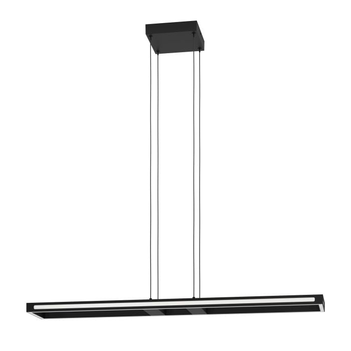 EGLO Hängeleuchte Salvilanas-Z – 116 × 20 × 110 cm, 4300 lm, 33 W, 2700–6500 K, dimmbar, BT, für Alexa, schwarz