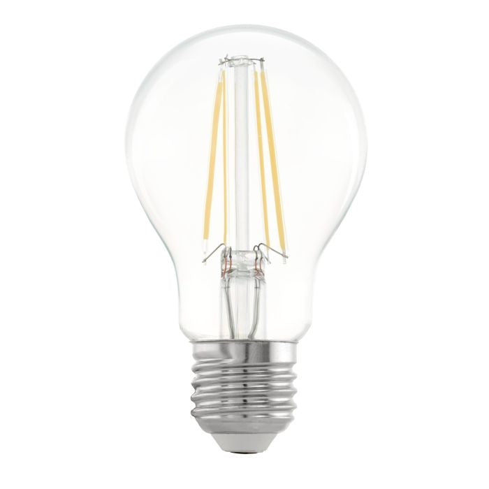 EGLO Leuchtmittel E27 A-Form – Warmweiss 2700 K, 806 lm, 7,3 W – 1 Stk. – Transparent, Glas