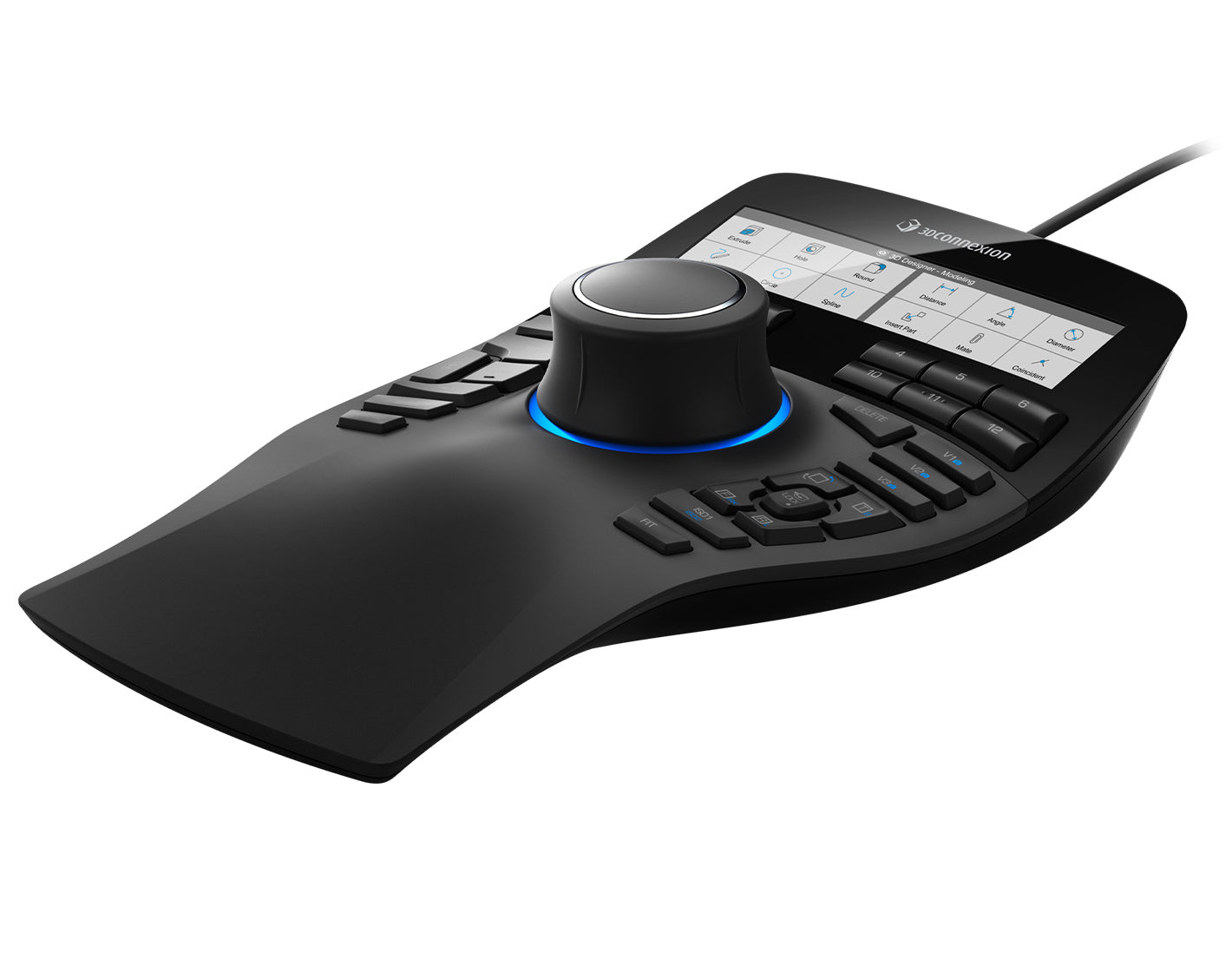 3Dconnexion SpaceMouse Enterprise Kit 2 3D-Maus – kabellos, 2,4 GHz, USB-C, 7'200 dpi, 7 Tasten