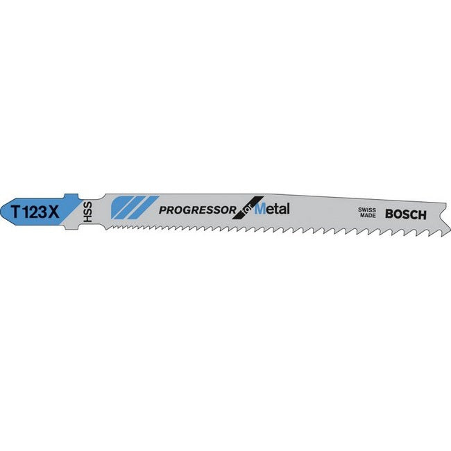 Bosch Professionelles Stichsägeblatt T 123 XF – für Metall – 5 Stk