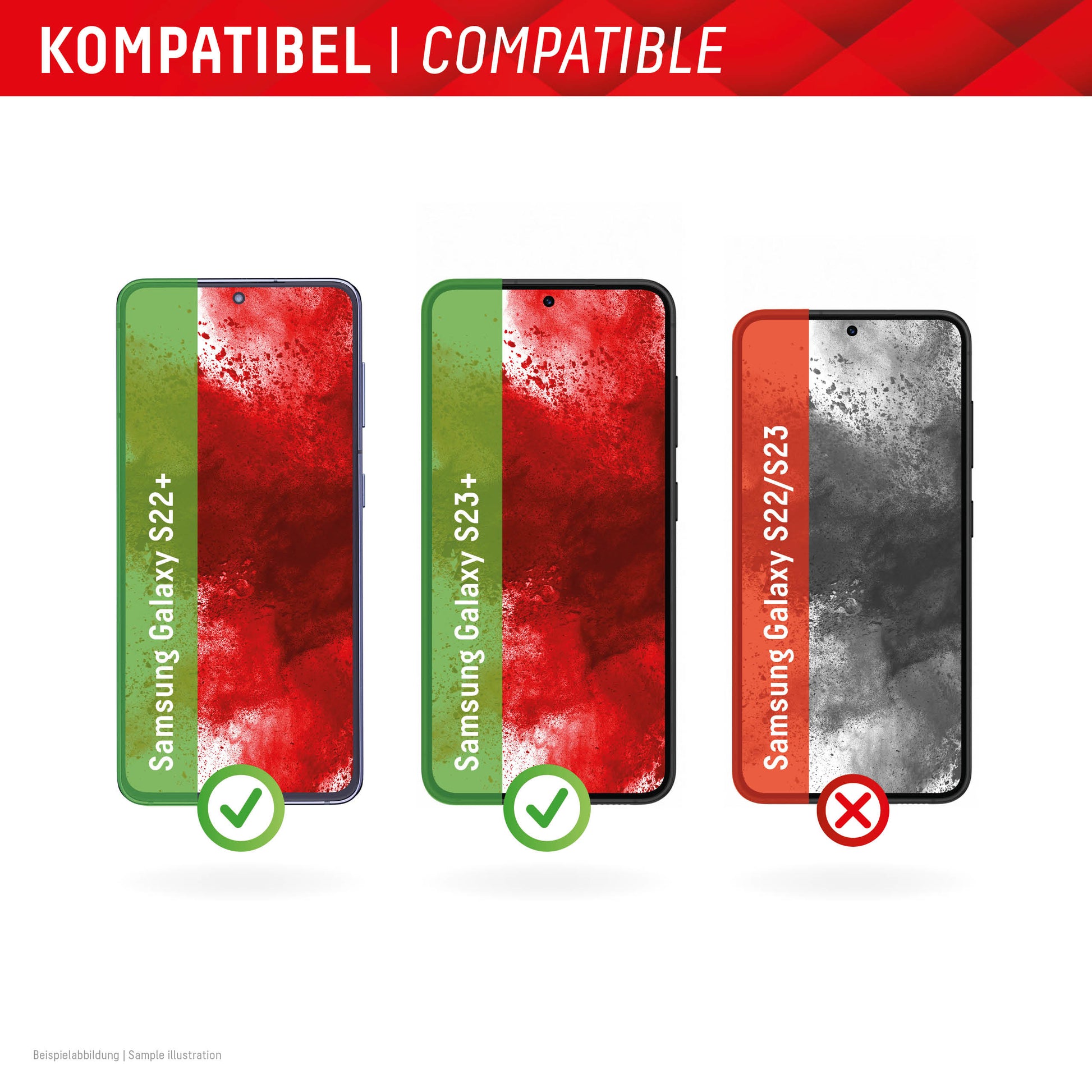 Displex Displayschutz (Panzerglas), 10H – für Galaxy S22+/S23+ – mit Applikator