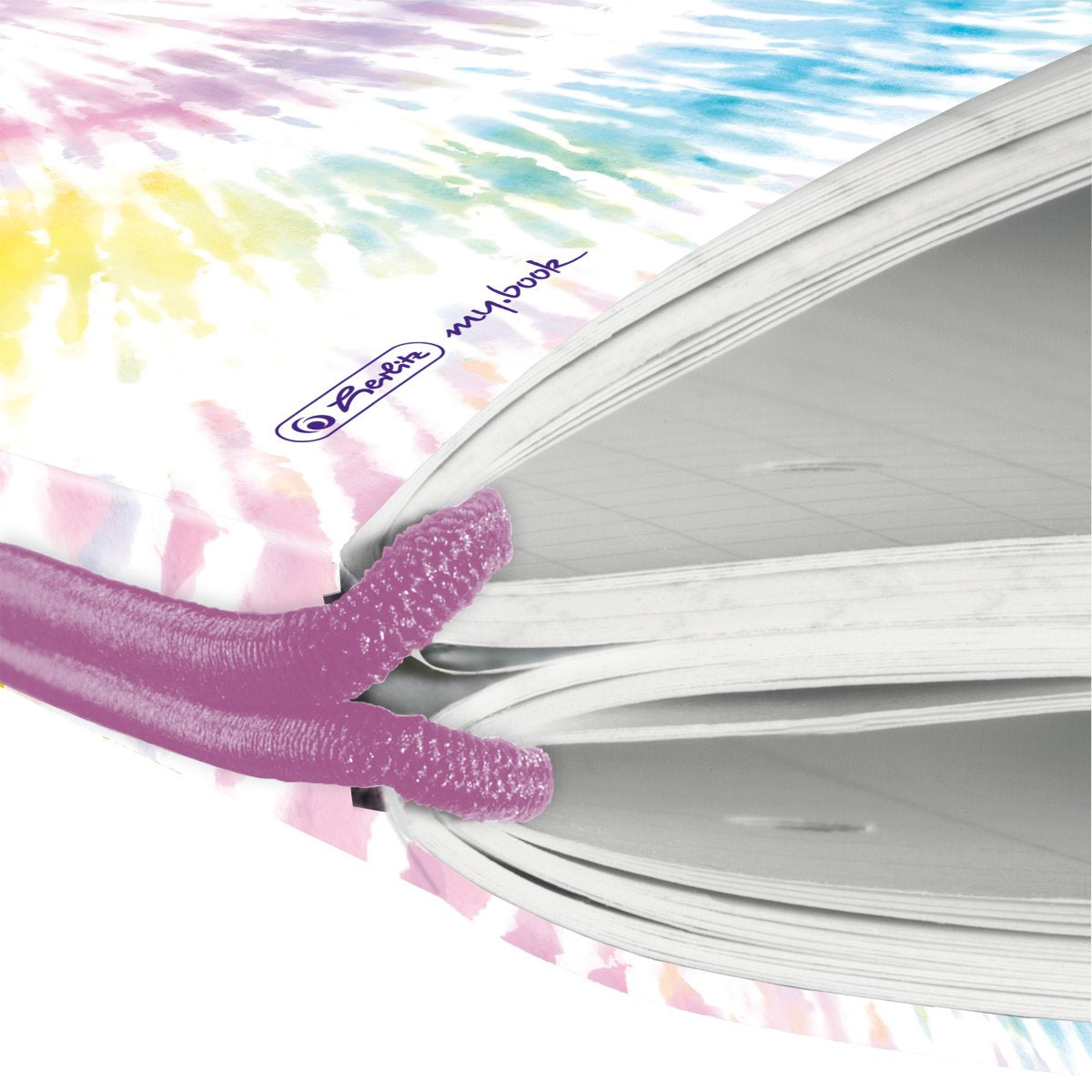 Herlitz Notizheft – A4 – Verschiedene Lineaturen – 80 Seiten – 80 g/m² – Softcover, Gummiband, Mehrfarbig, FSC