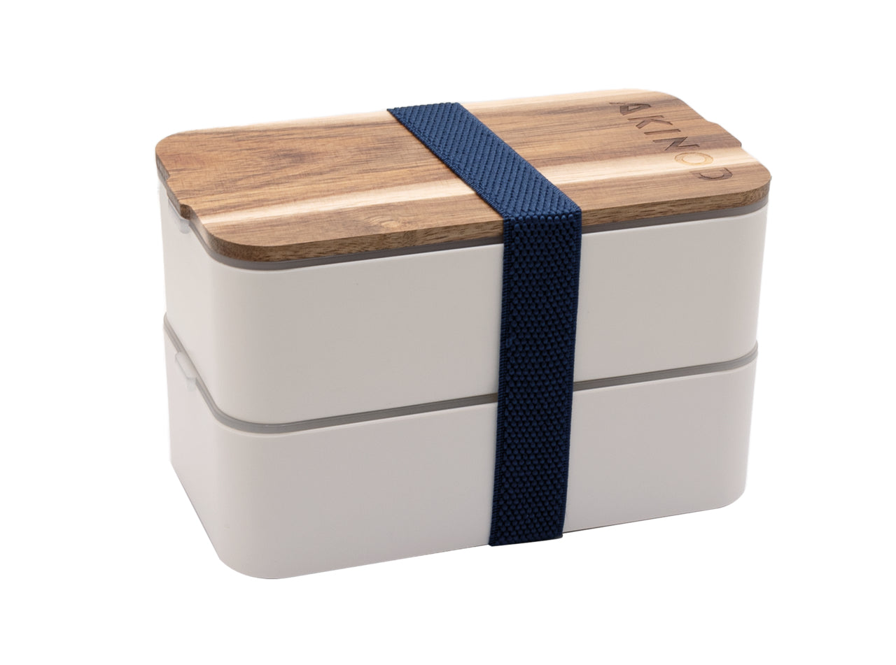 Akinod Lunchbox 1,4 l, 20 × 15 × 20 cm, Polyethylen (PE), weiss, 2-teilig