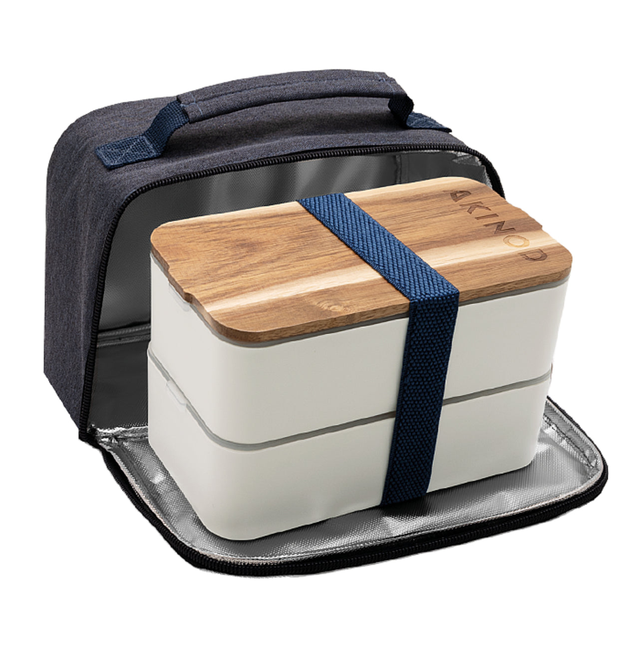 Akinod Lunchbox 1,4 l, 20 × 15 × 20 cm, Polyethylen (PE), weiss, 2-teilig