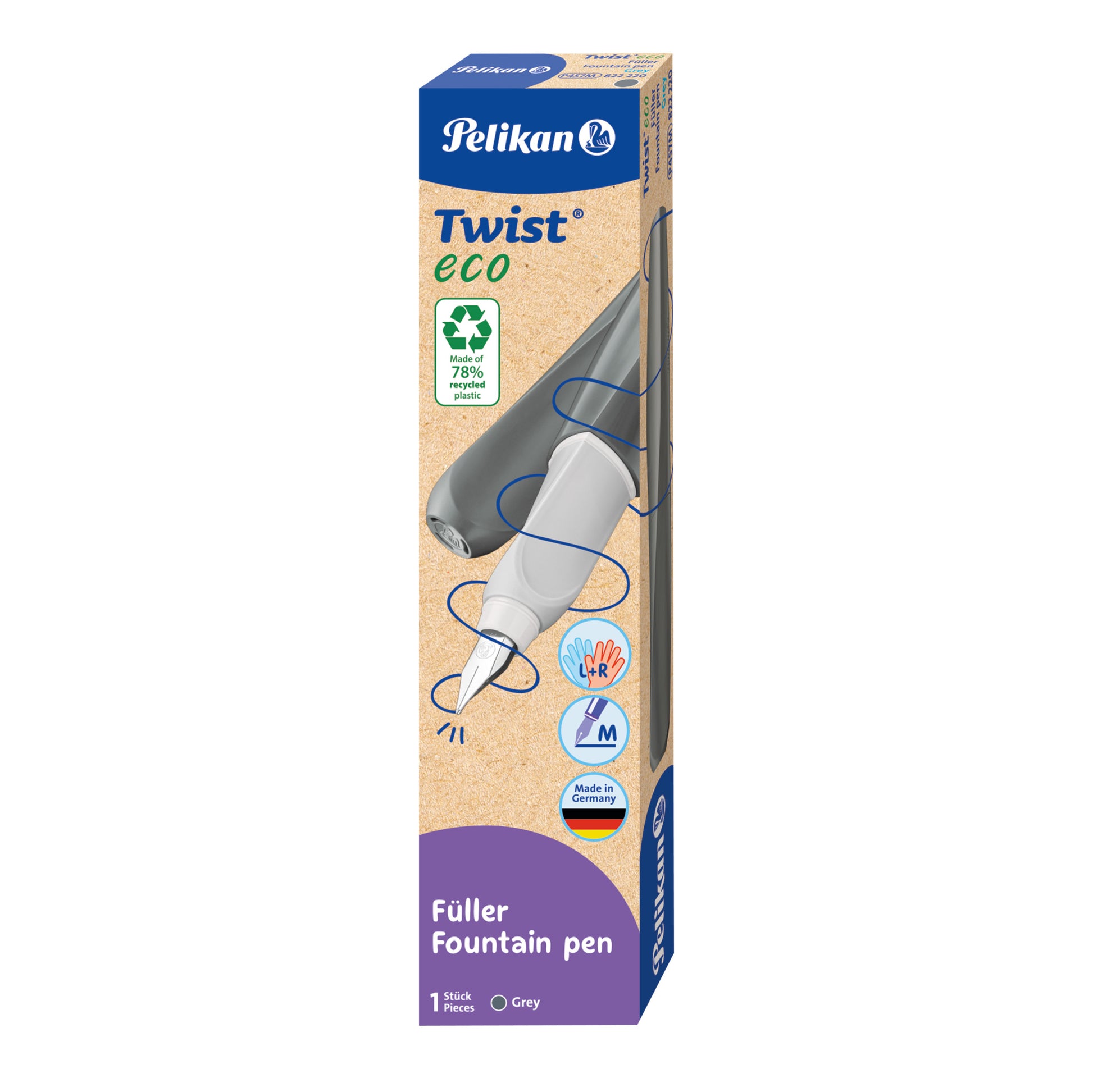 Pelikan Twist Eco – Füllfederhalter – M – Grau