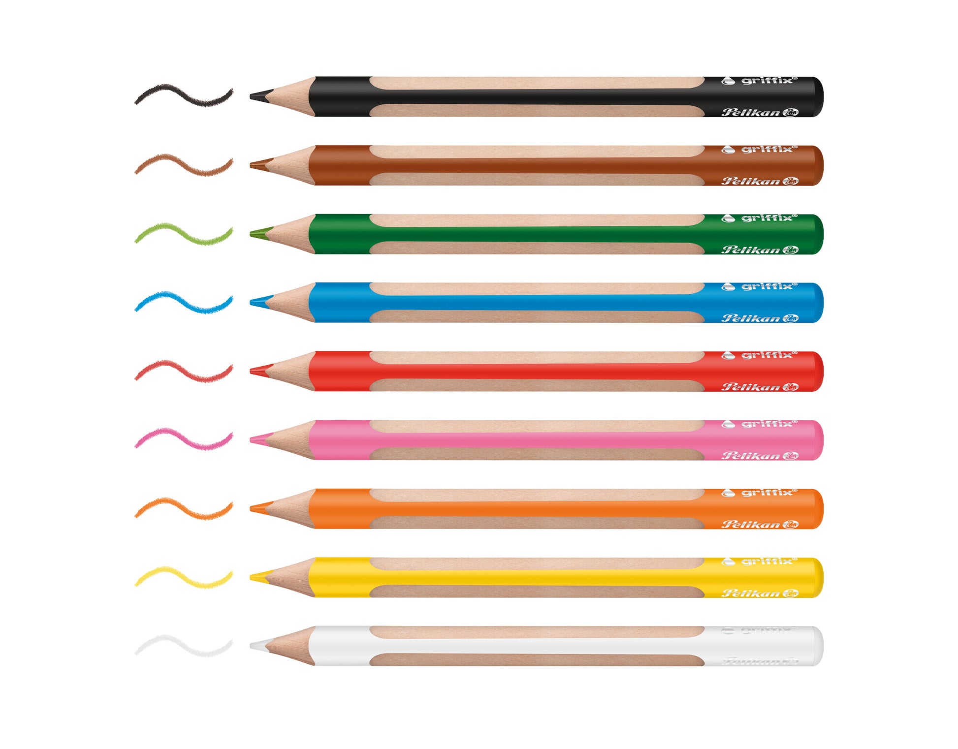 Pelikan griffix Aquarellfarbstifte – 9 Farben, ergonomisch, Karton