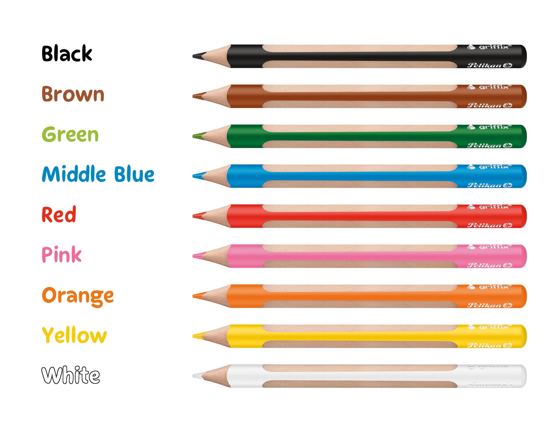 Pelikan griffix Aquarellfarbstifte – 9 Farben, ergonomisch, Karton