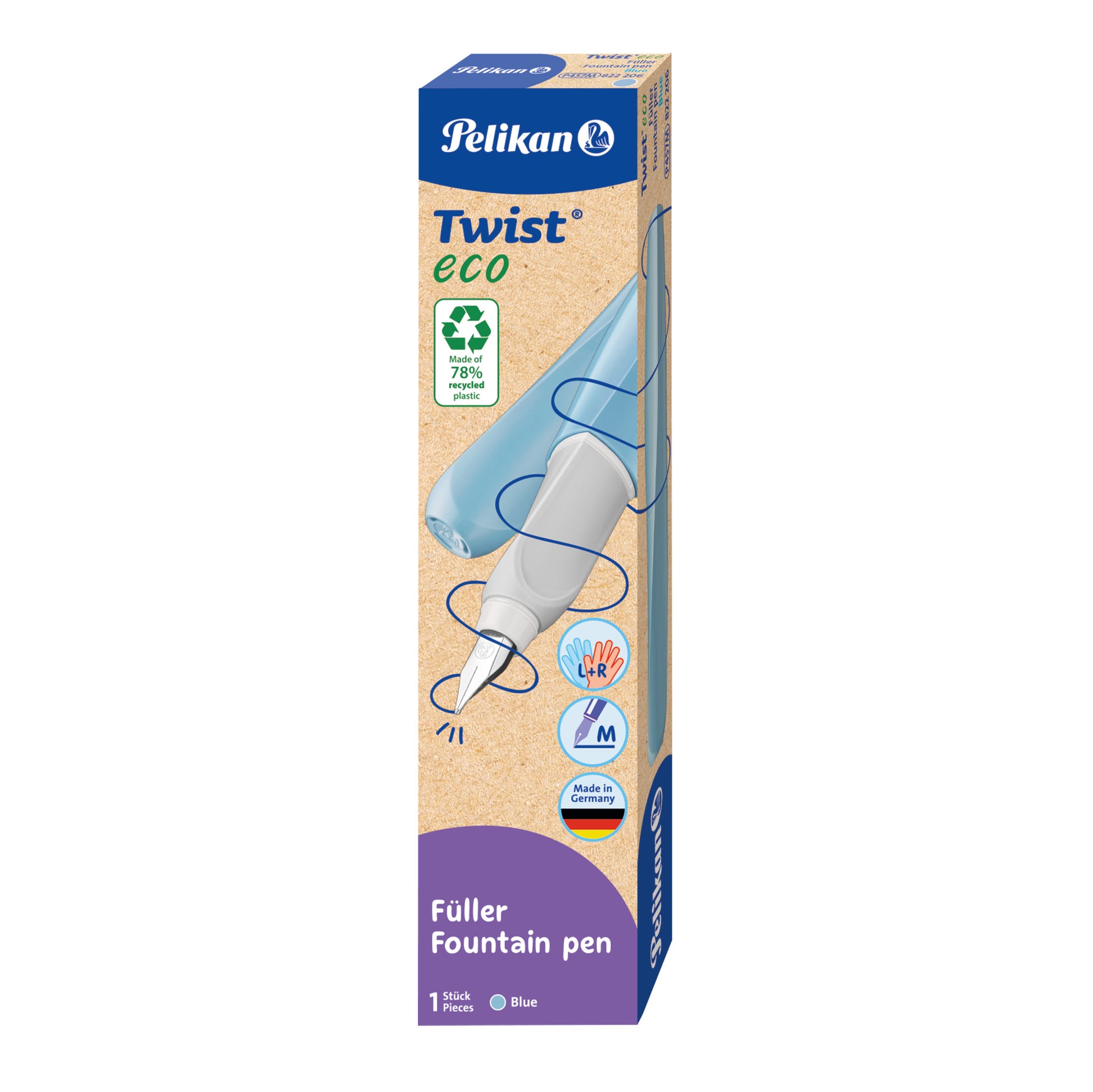 Pelikan Twist Eco – Füllfederhalter – M – Blau