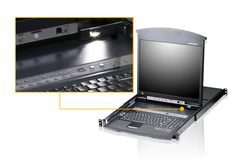 ATEN KL1516A – KVM-Switch – 19" Rack, 1U, 17" LCD, Schwarz