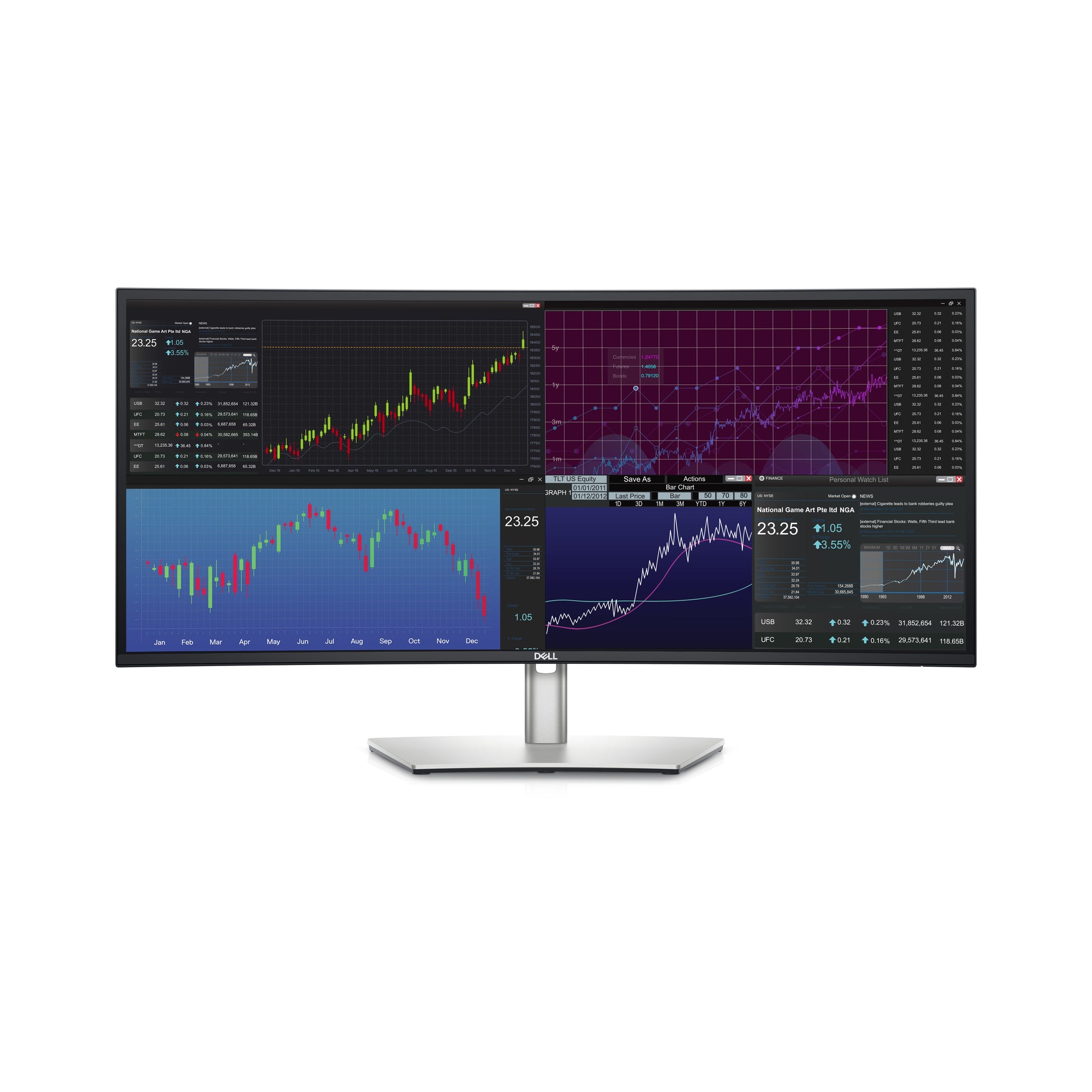 DELL U3423WE – Monitor, 34,1", IPS, 60 Hz, 300 cd/m², USB-C, KVM, Curved, VESA 100 × 100, Silber