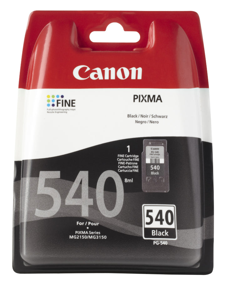 Canon PG-540 Foto-Schwarz Tintenpatrone (Original) – 180 Seiten – für Pixma MG2150/3150