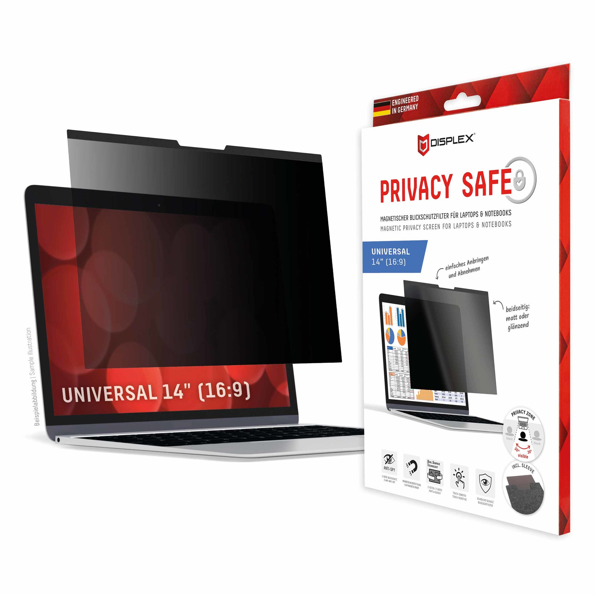 E.V.I. DISPLEX Displayschutz für 14" 16:9 Bildschirme