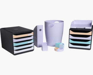 Exacompta Ecobin Papierkorb – 15 l – Kunststoff (PP), rund – Malve