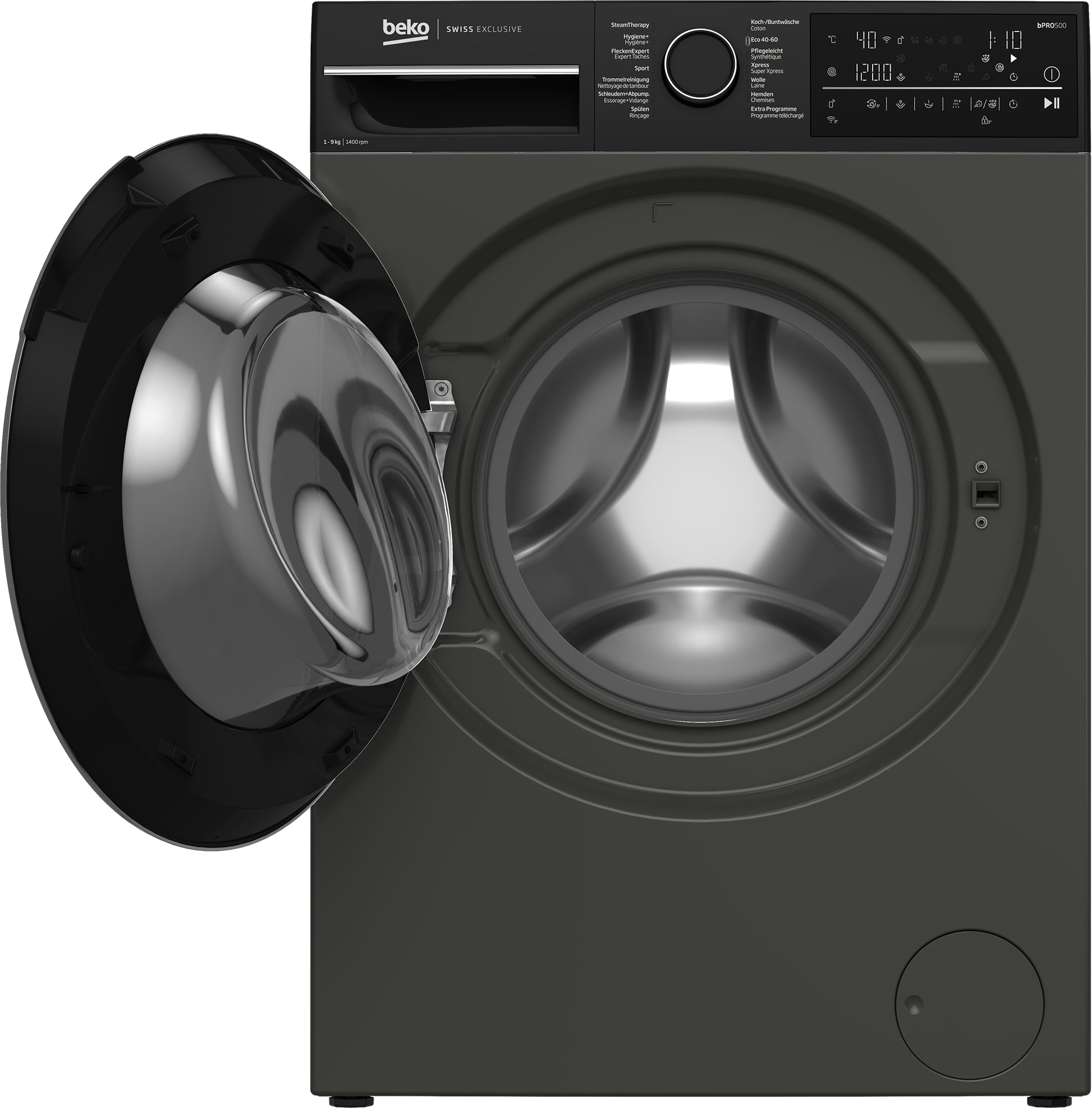 Beko Waschmaschine WM520 – 9 kg, 1'400 U/min, Energieklasse A – Manhattan Grau
