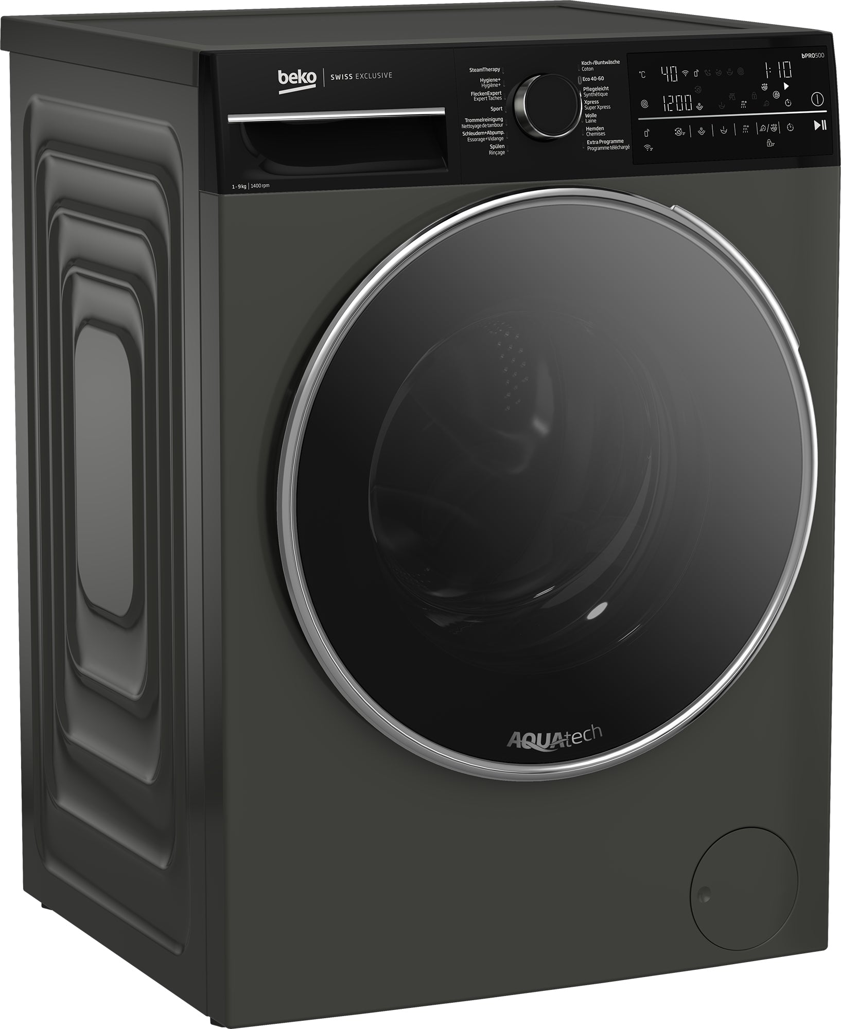 Beko Waschmaschine WM520 – 9 kg, 1'400 U/min, Energieklasse A – Manhattan Grau