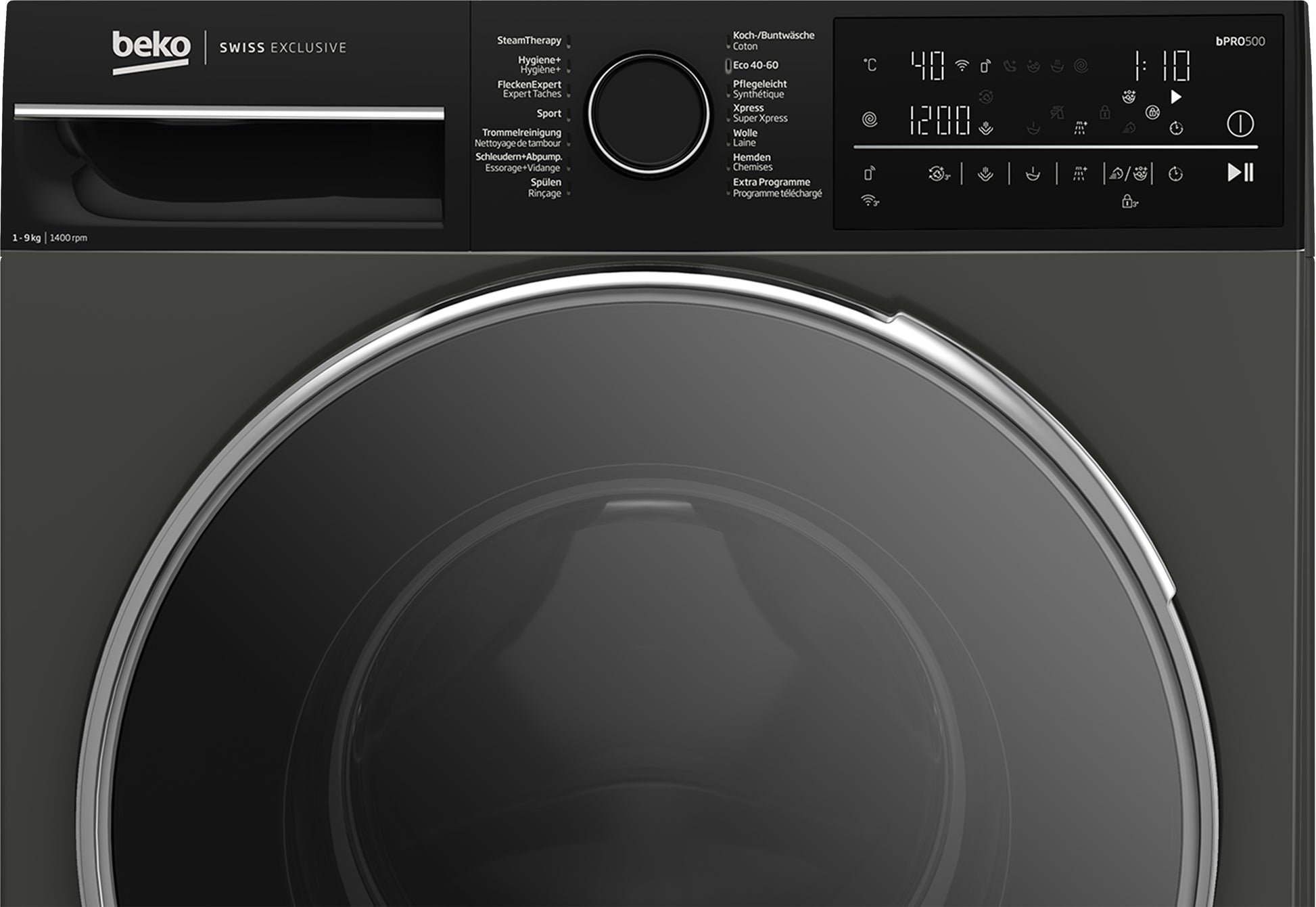 Beko Waschmaschine WM520 – 9 kg, 1'400 U/min, Energieklasse A – Manhattan Grau