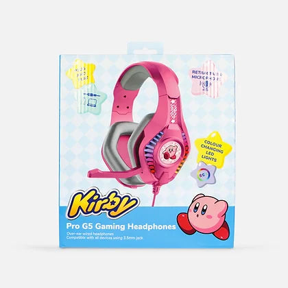 OTL Technologies OTL Nintendo Kirby PRO G5 – Duo Headset, Over-Ear – 3,5 mm Klinke, wegklappbares Mikrofon – Rosa