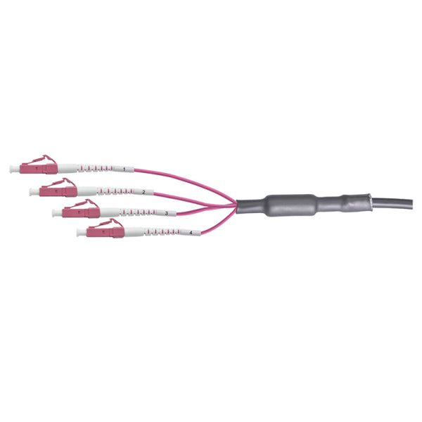 LogiLink LWL-Patchkabel – LC-LC (UPC), OM4, 4 Fasern, 100 m, Schwarz, LSZH