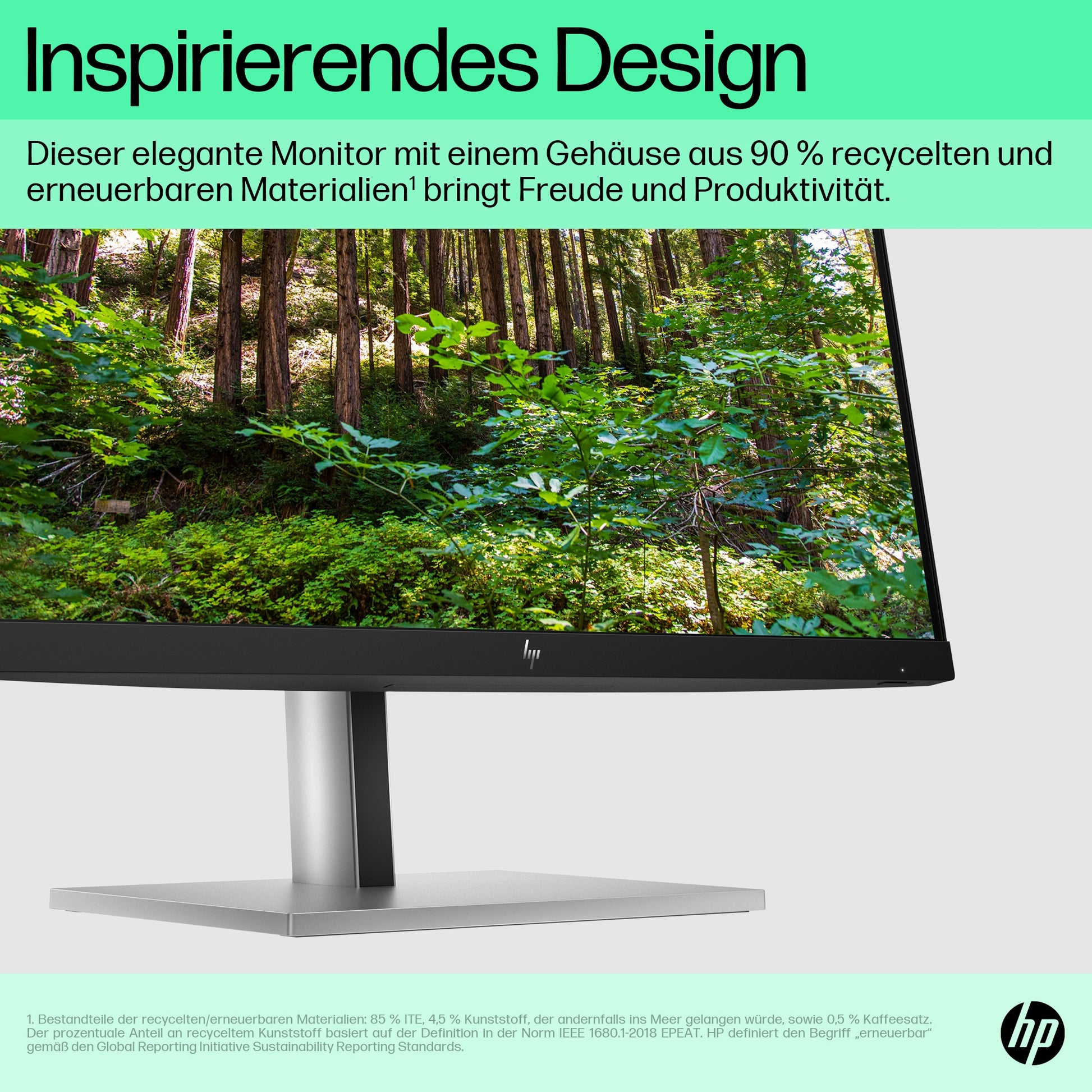 HP E22 G5 – Monitor, 21,5", 1920 × 1080 (Full HD), IPS, 75 Hz, 250 cd/m², VESA 100 × 100, Schwarz/Silber
