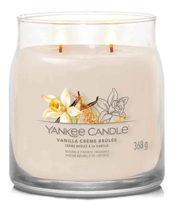 Yankee Candle Vanilla Crème Brûlée – Duftkerze, Medium Jar, 50 h