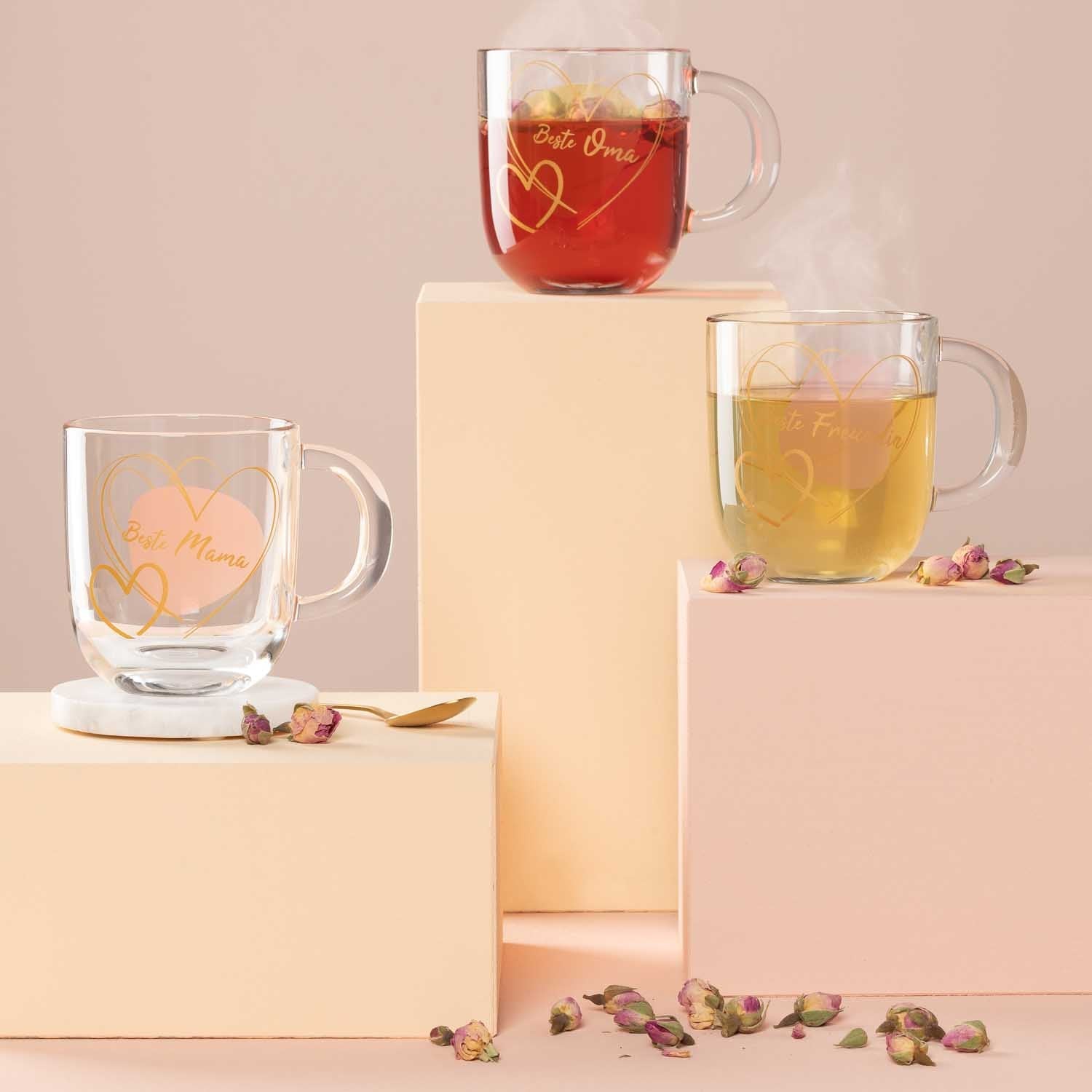 LEONARDO Tasse Emozione – 400 ml, Ø 8,7 cm, H 15,0 cm, Kalk-Natron-Glas, Transparent, mikrowellengeeignet