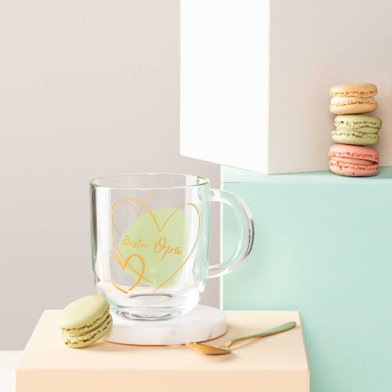 LEONARDO Kaffeetasse – 400 ml, Ø 8,7 cm, H 15,0 cm, Glas, Transparent, mikrowellengeeignet