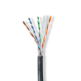 Nedis Cat6 Aussenkabel – U/UTP, Massivdraht, 300 m, Schwarz, PE, 5,5 mm