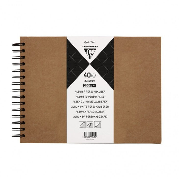 Clairefontaine Fotobuch, Spiralbindung, 80 Seiten, Braun, 20 × 27 cm, Papier