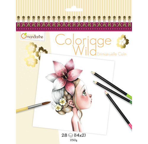Avenue Mandarine Coloriage Wild Malbuch, Papier, 20 × 25,5 cm, Mehrfarbig