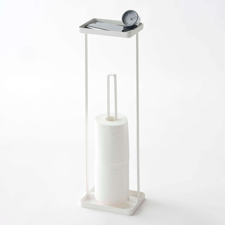 Yamazaki Tower – Toilettenpapierständer – Stahl, Weiss, für 4 Rollen, 16 × 12 × 52 cm