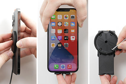 Brodit Magnetisches Wireless Ladegerät – Auto-Halterung – Schraubbefestigung – für iPhone (MagSafe) – Schwarz