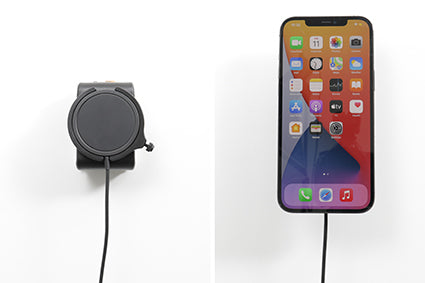 Brodit Auto-Halterung, Schraubbefestigung, kabelloses Laden – für iPhone 12–14 (MagSafe) – Schwarz
