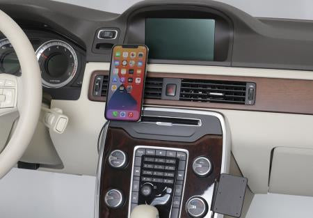 Brodit Auto-Halterung, Schraubbefestigung, kabelloses Laden – für iPhone 12–14 (MagSafe) – Schwarz