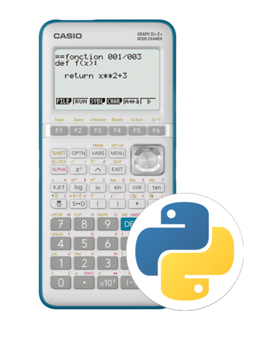 Casio Taschenrechner Graph 35+E II – 8-zeiliges LCD, Python/Prüfungsmodus, Batterie