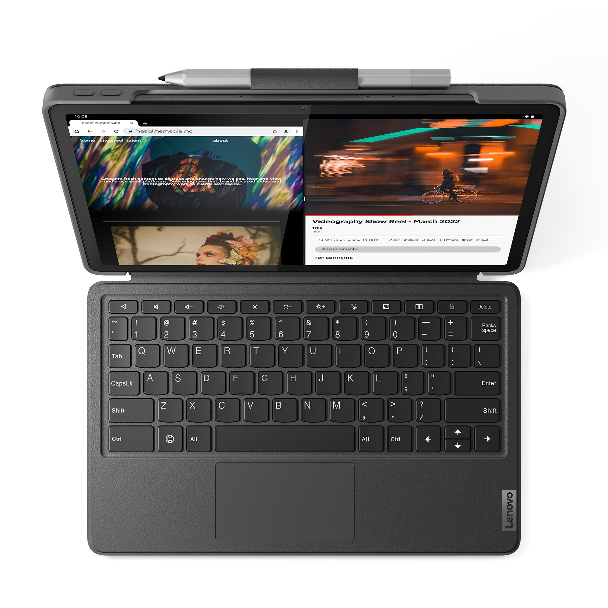 Lenovo Tastatur-Case für Lenovo Tab P11 11" (2. Gen.) – Pogo Pin, mit Touchpad – Grau