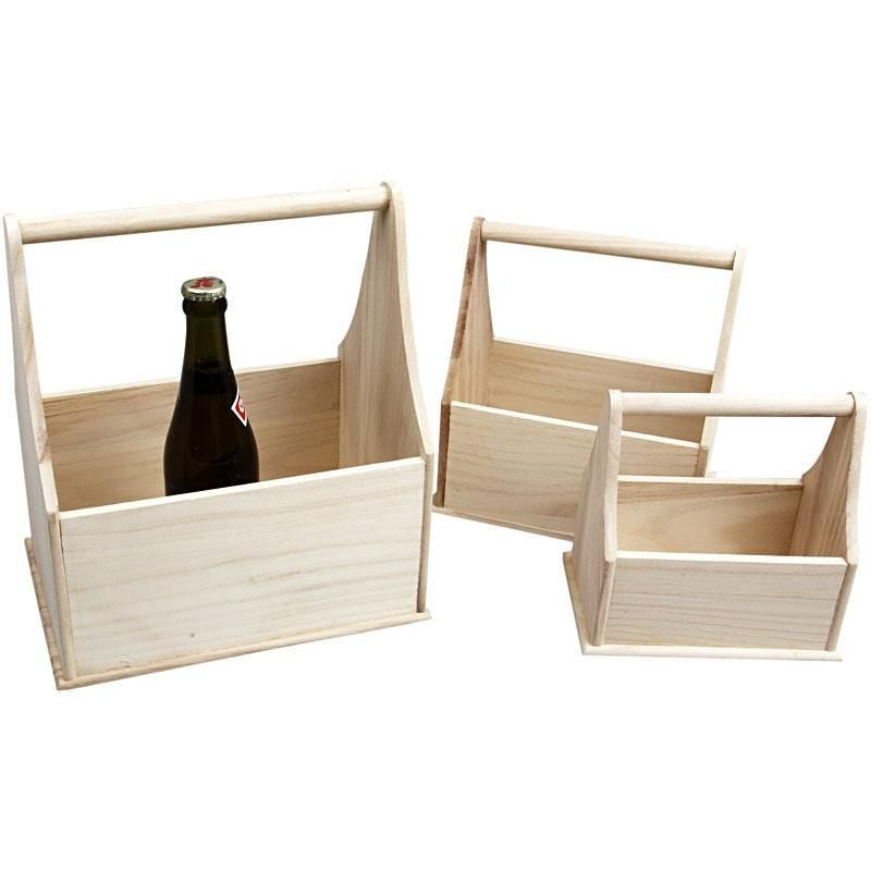 Creativ Company Aufbewahrungsbox – Holz – Natur – 240 × 280 × 175 mm – 3 Stück