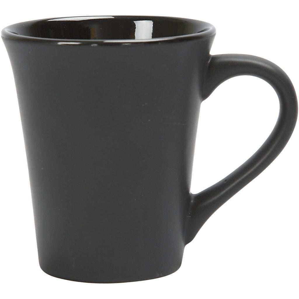 Creativ Company Becher – Ø 8,7 cm, H 10,0 cm, Porzellan, Schwarz