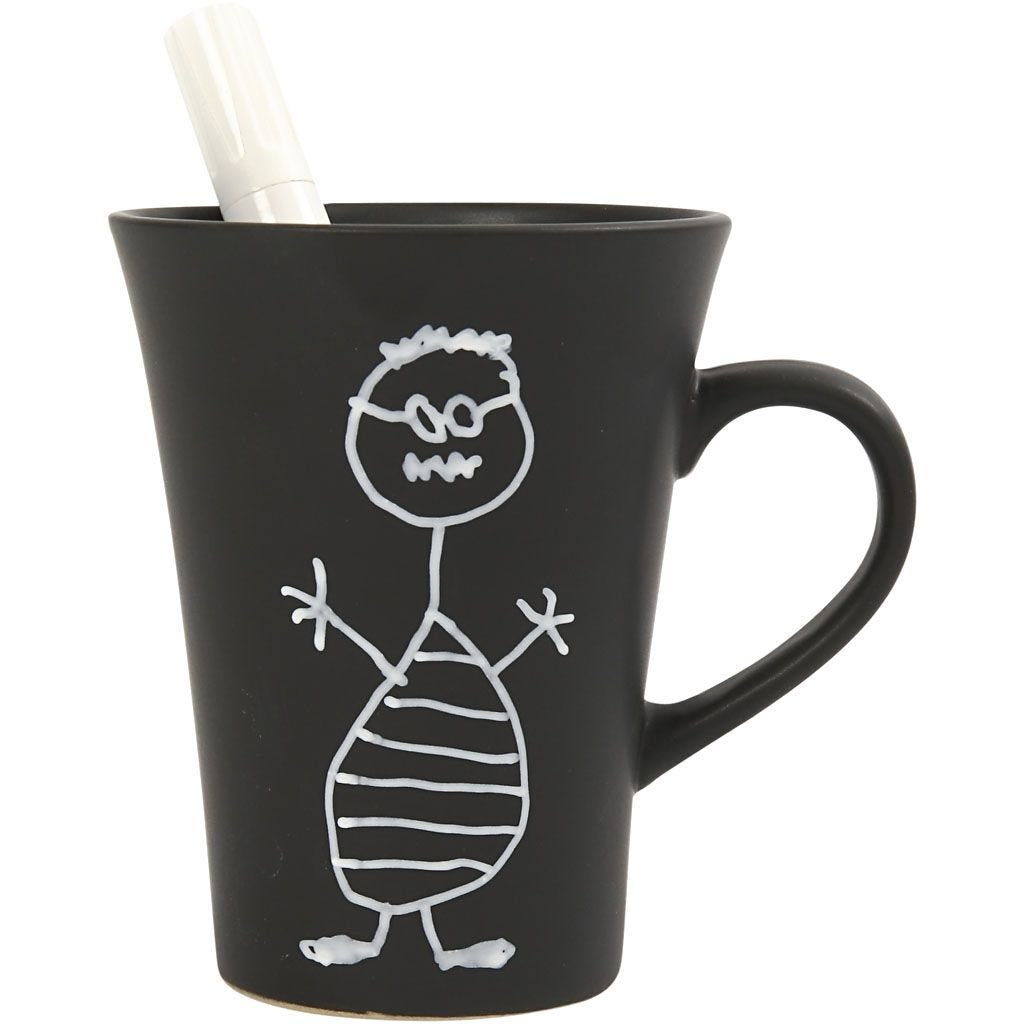 Creativ Company Becher – Ø 8,7 cm, H 10,0 cm, Porzellan, Schwarz