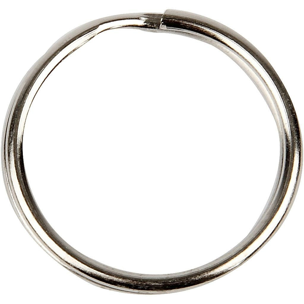 Creativ Company Schlüsselring Ø 25 mm – Metall, Silber, 100er-Pack
