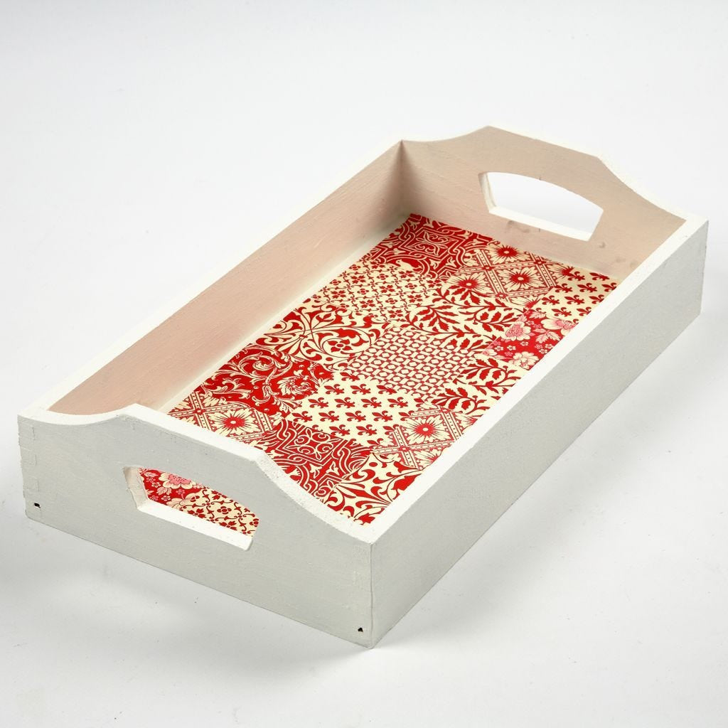 Creativ Company Tablett 30 × 17 × 5 cm, mit Griffen, Holz, braun
