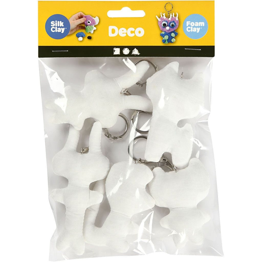 Creativ Company Schlüsselanhänger – Baumwolle, Weiss, 5er-Pack