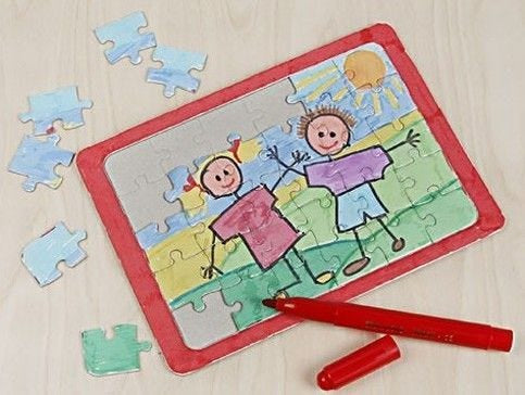 Creativ Company Papp-Puzzle, Weiss, 30 × 21 cm, 30 Stk., Unterwasser