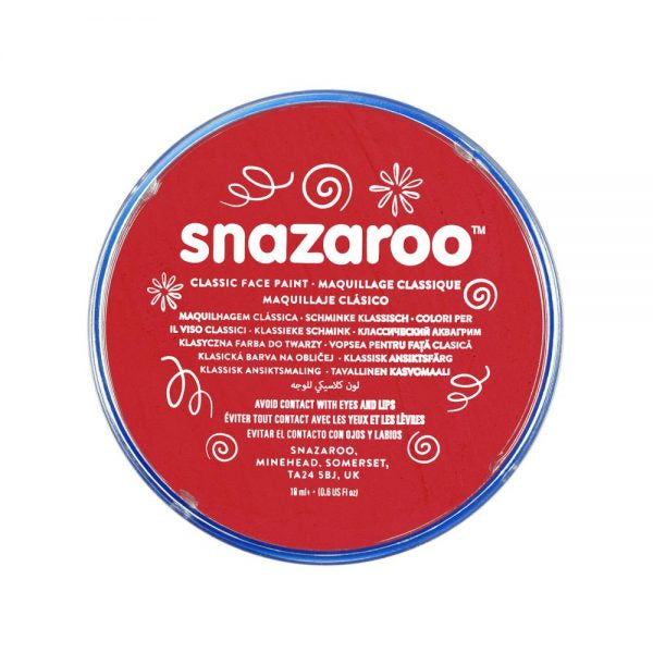 Snazaroo Schminkfarbe – Leuchtrot – 18 ml – für Gesicht