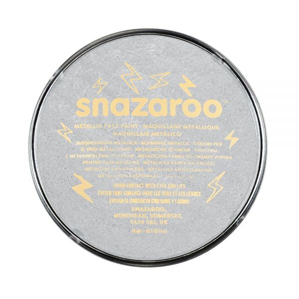 Snazaroo Schminkfarbe – Silber, Metallic – 18 ml – für Kinder, sensible Haut