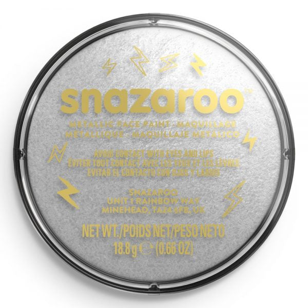 Snazaroo Schminkfarbe – Silber, Metallic – 18 ml – für Kinder, sensible Haut