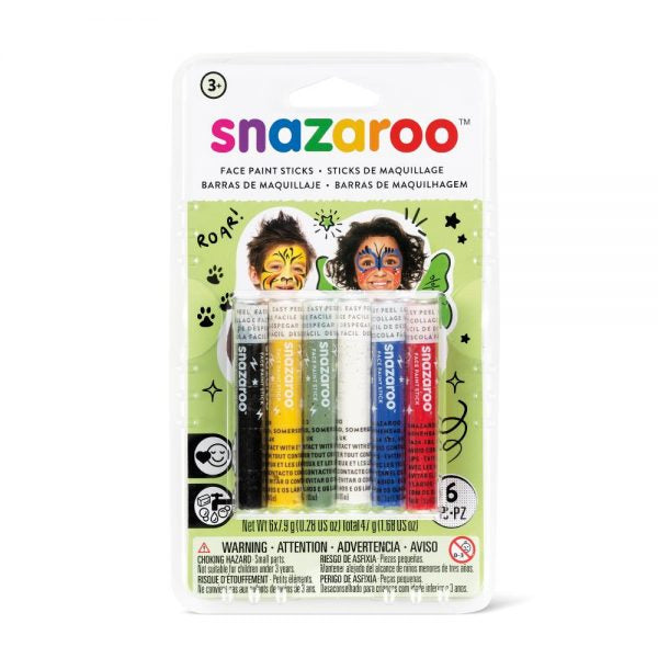 Snazaroo Schminkstifte – für sensible Haut, Farbmix – 6 Stk