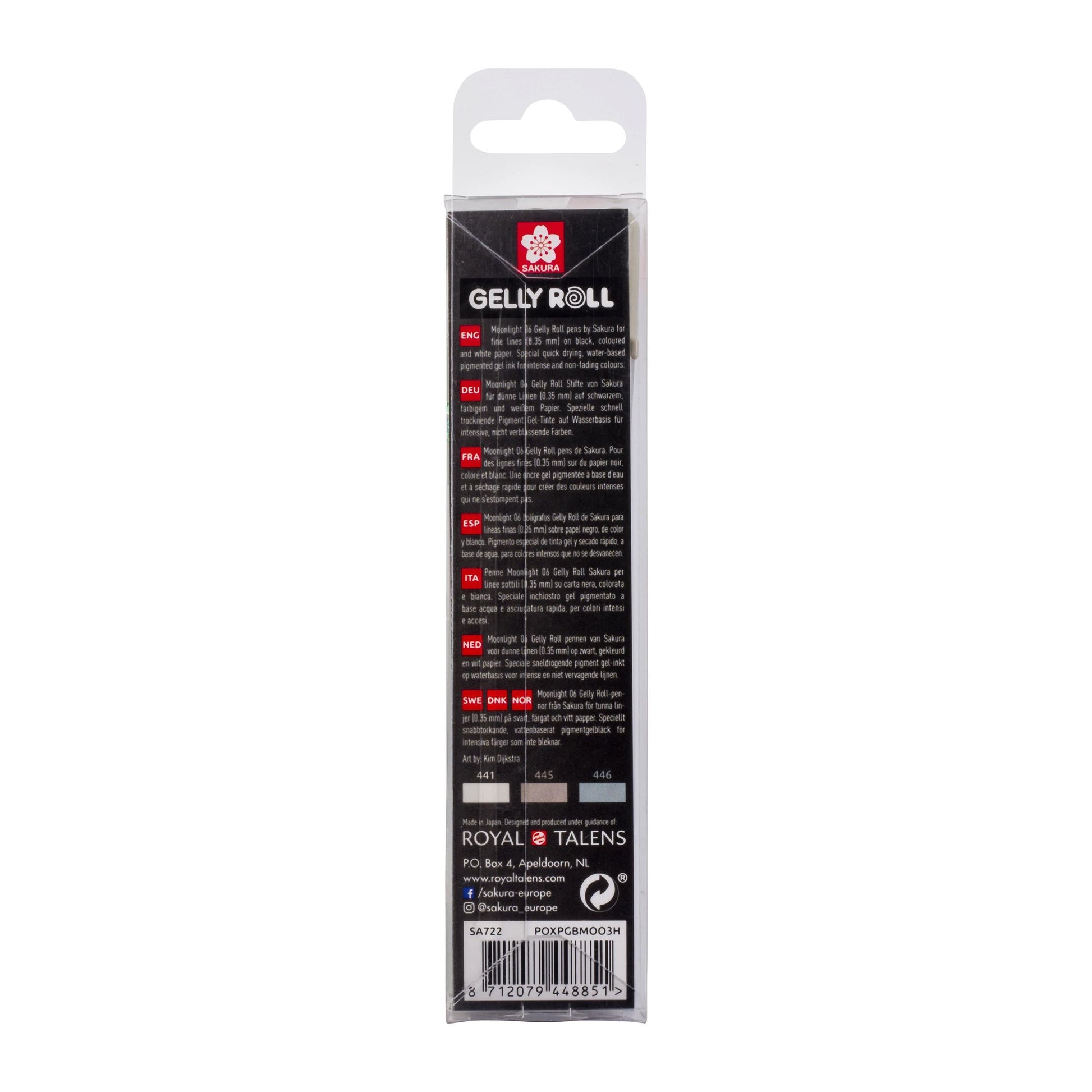 Sakura Gelly Roll Moonlight Gelschreiber, Kappe – Grau/Hellgrau, Spitze 0,35 mm, 3er-Set