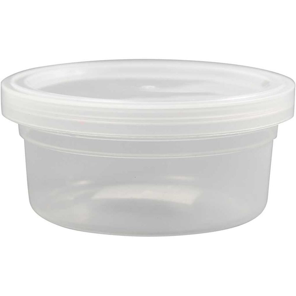 Creativ Company Dose – Ø 84 × 38 mm, 125 ml, Kunststoff, mit Deckel, transparent – 20 Stk.