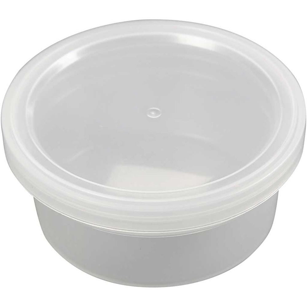 Creativ Company Dose – Ø 84 × 38 mm, 125 ml, Kunststoff, mit Deckel, transparent – 20 Stk.
